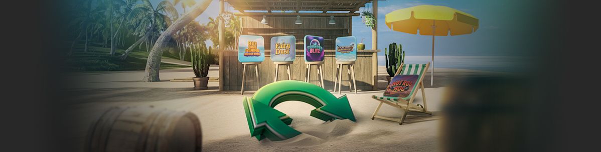 Slot icons on the beach